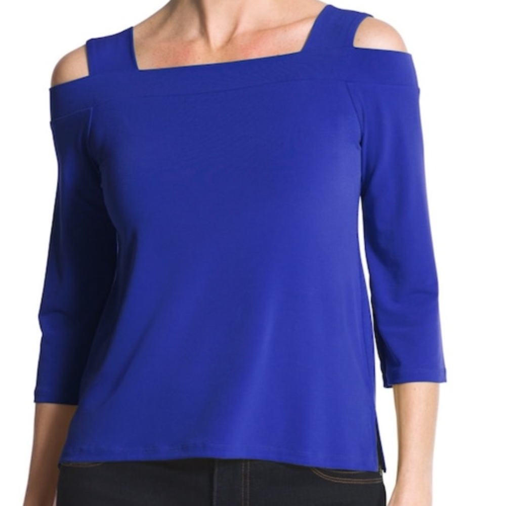 Royal Purple cold-shoulder top